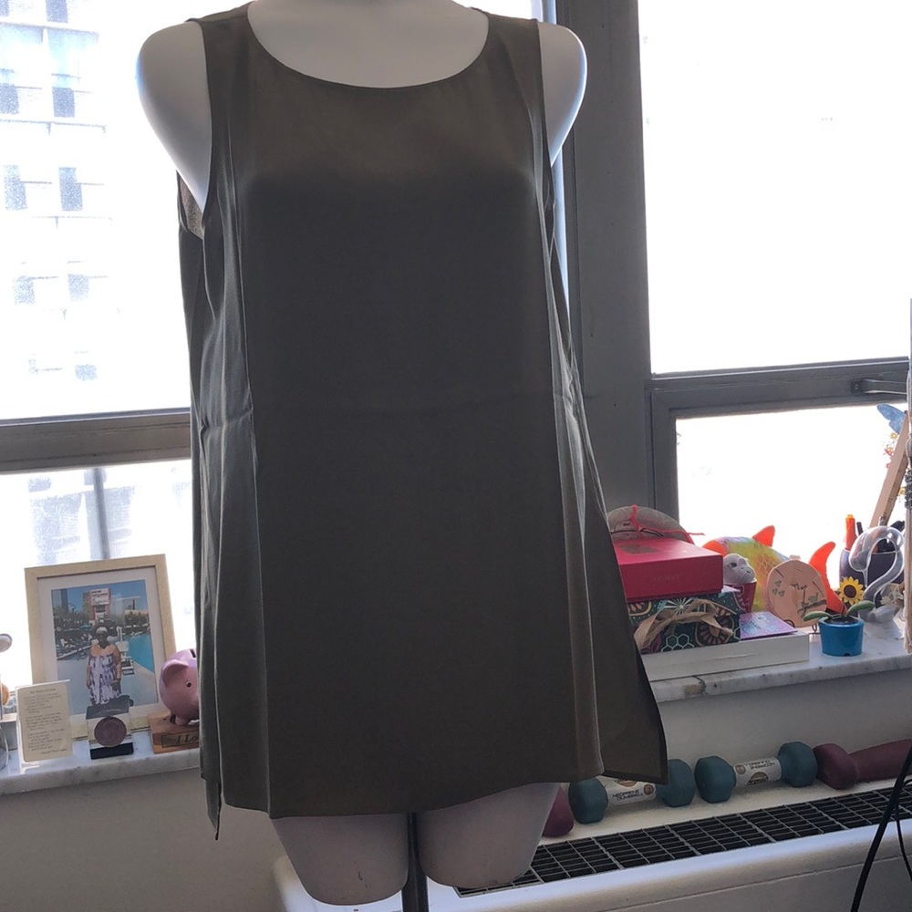 Eileen Fisher Bateau Neck Shell, Sleeveless High Low Tunic